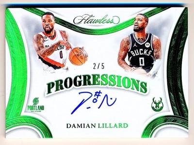 2024-25 Flawless Damian Lillard Progressions Emerald Auto #PRO-DLI (2/5)