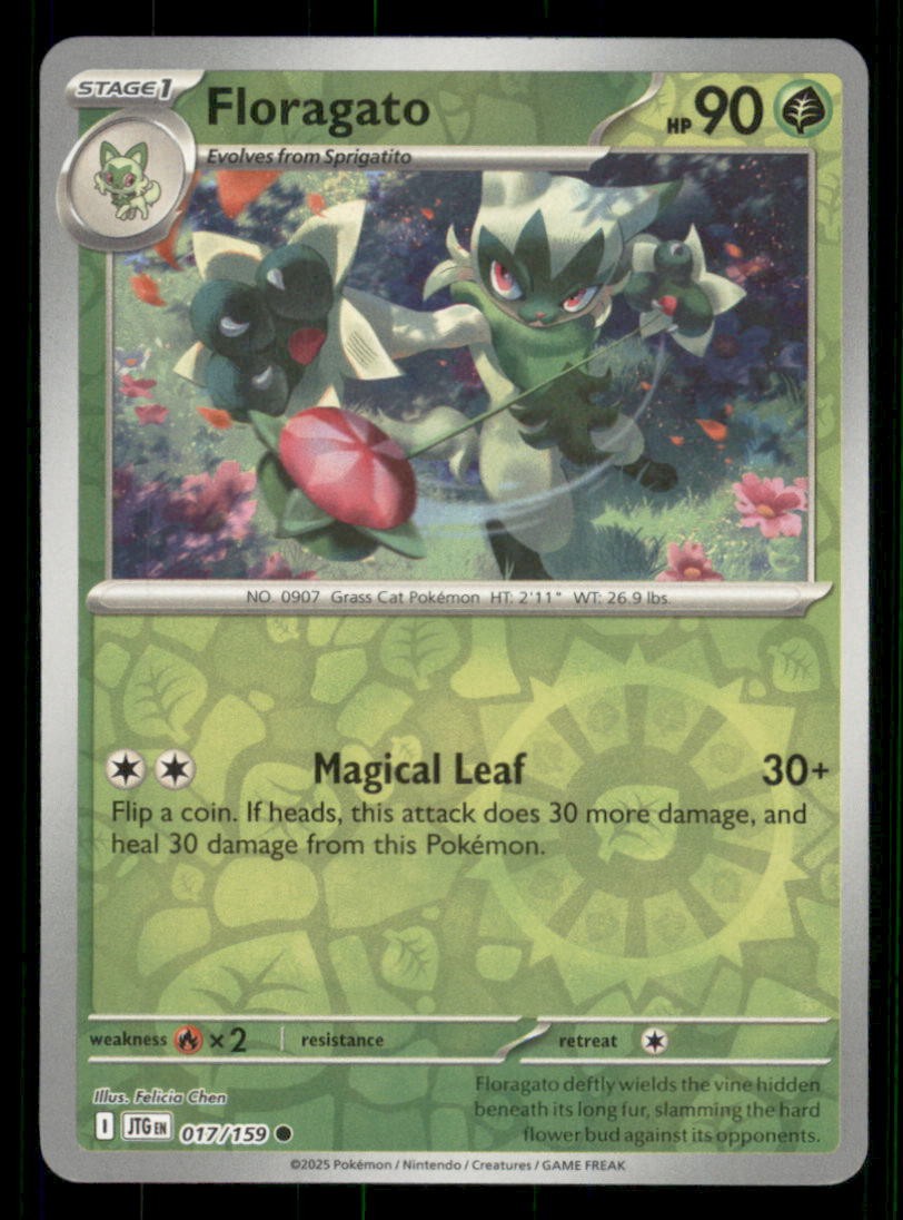 Floragato SV09: Journey Together #017/159 Common Reverse Holo Pokemon NM