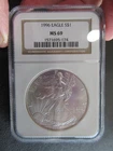 1996 American Silver Eagle 1 oz .999 MS 69 NGC U.S. Key Date #1571695-174