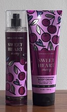 BATH  BODY WORKS SWEET HEART CHERRY Set   FINE FRAGRANCE  BODY CREAM NEW