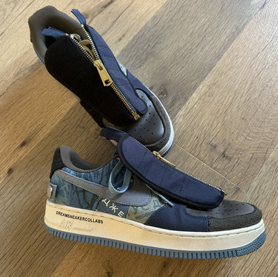 Nike Air Force 1 Low Travis Scott Cactus Jack Lace Up Zipper Sz-8.5