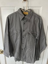 VINTAGE BIG YANK MEN SHIRT UNION MADE WORKWEAR BUTTON DOWN CLEAN LARGE L K