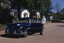 Chevrolet Sedan Fleetline Styleline 1950s Old Chevy Red Kodachrome Color Slide