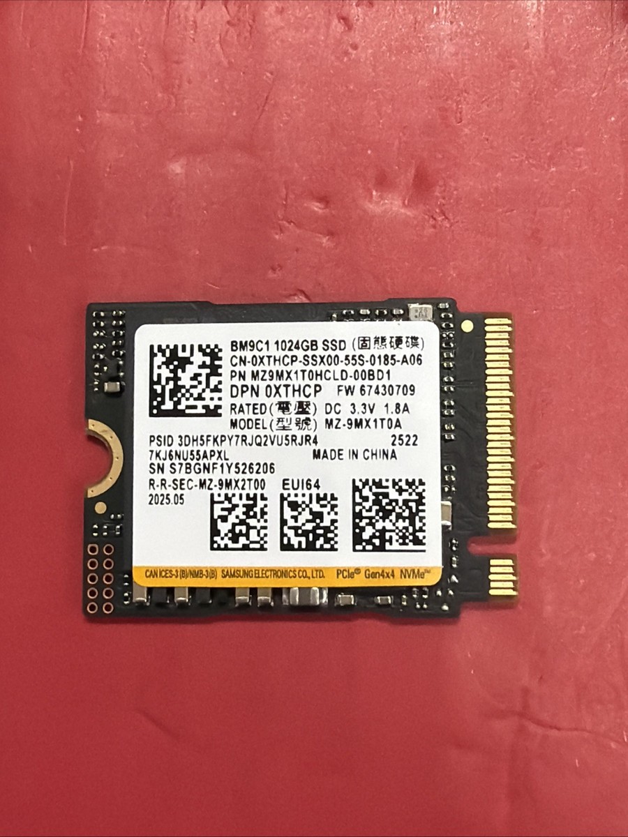 Samsung BM9C1 1TB NVMe M.2 2230 SSD PCIe Gen4x4 MZ-9MX1T0A OEM