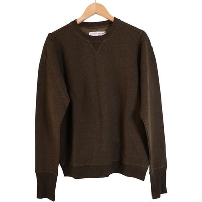 Orlebar Brown Men's Cashmere Blend Sweatshirt Olive Green Shoulder Detail Size M