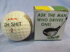 NOS VINTAGE SPECIAL OH SH!T GOLF BALL GAG GIFT  ASK THE MAN WHO DRIVES ONE