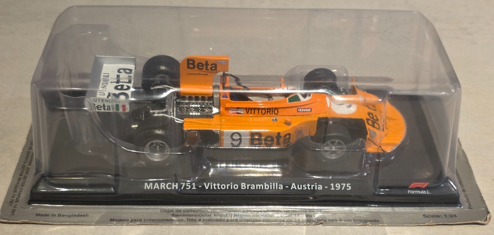 Formula 1 March 751 Vittorio Brambilla 1975 réplique de collection 1/24