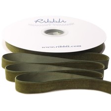 Moss Green Velvet Ribbon 5/8 Inches Continuous 25 Yard Spool Moss Green Chris...