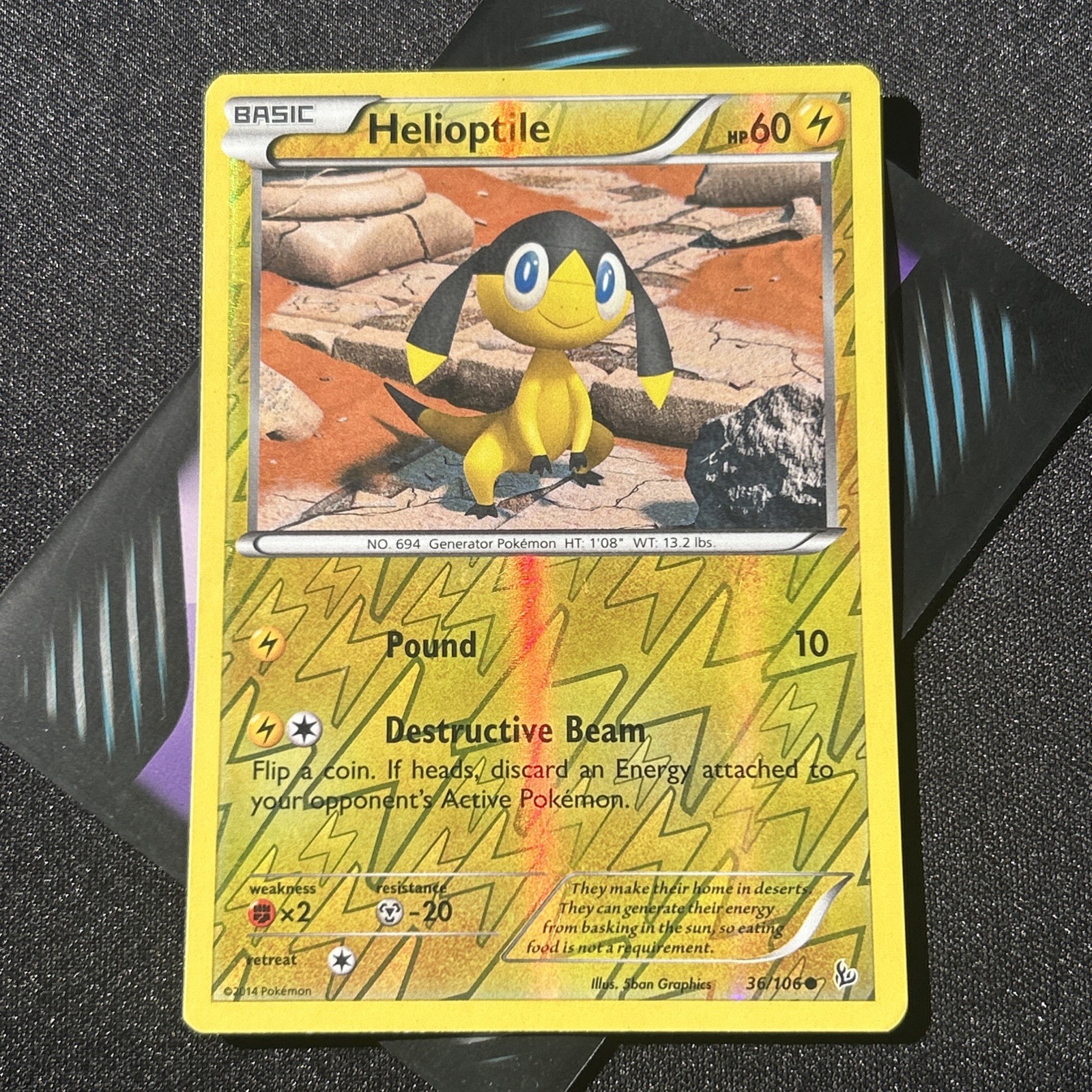 Pokemon - Flashfire - Helioptile - 36/106 - Reverse Holo - NM/M - New