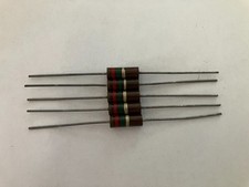 Lot of 5 - 1.2MOhms - 1W - 10% Carbon Resistors - Allen Bradley Style- NOS