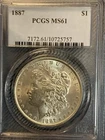 1887 Morgan Silver Dollar PCGS MS61