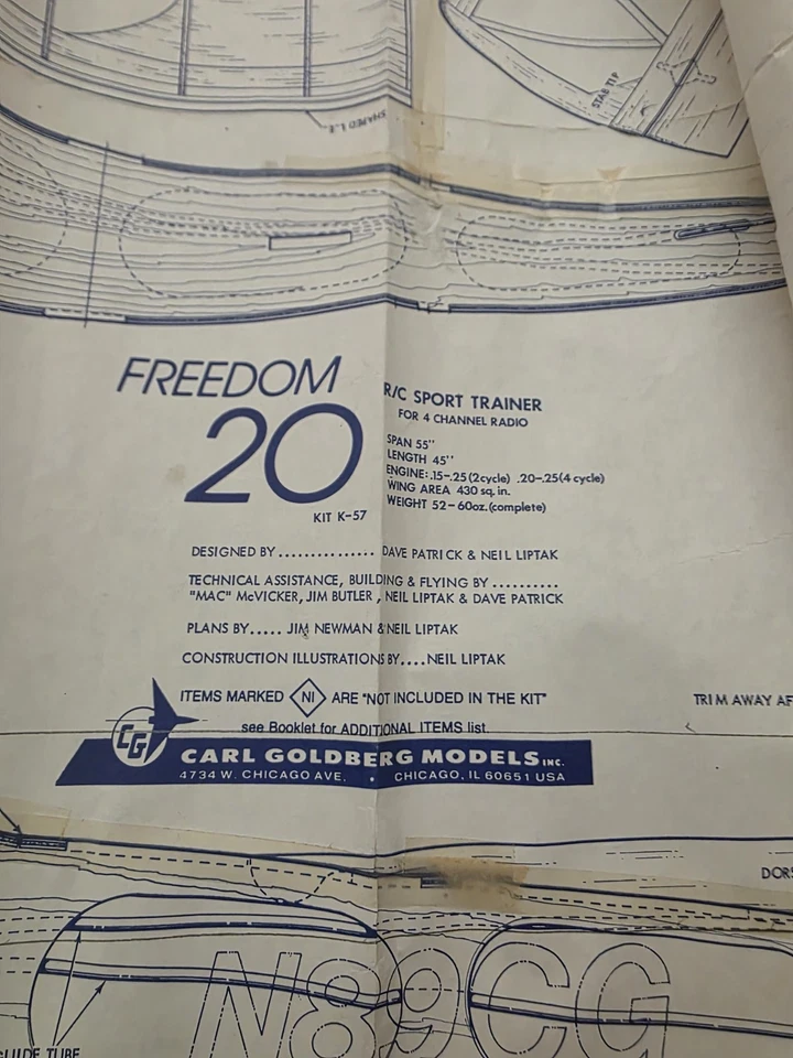 Lot X10 Model Airplane RC Plans Blueprints Carl Goldberg Corsair .40 Bob Martin - Image 2 of 4