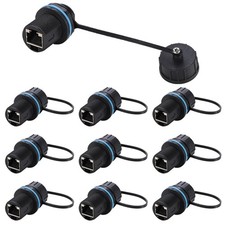 10 PCS CAT6 Panel Mount Bulkhead Coupler Waterproof RJ45 Shielded 1000Mbps