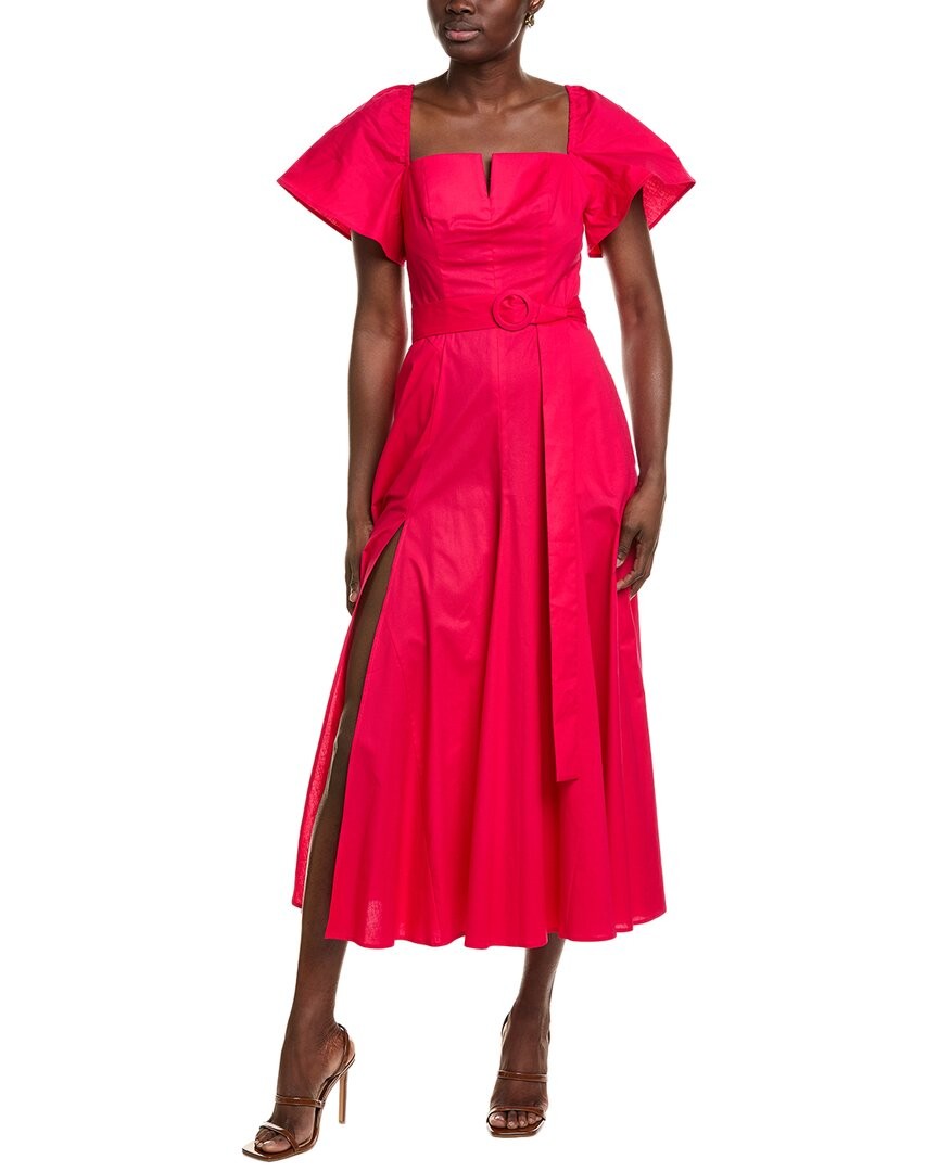 midi dresses fit and flare Scalloped Contrast Fit & Flare Midi Dress