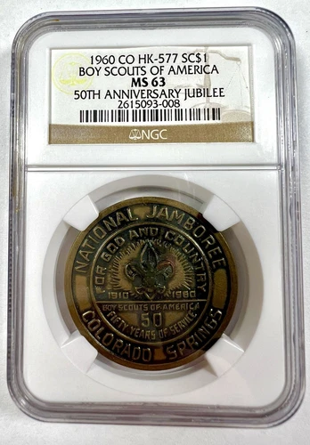 1960 Boy Scouts of America Medal – NGC MS63 – CO HK-577 SC$1 – 50th Anniversary