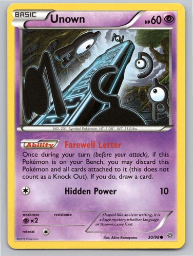 2015 POKEMON UNOWN ANCIENT ORIGINS 30/98 C NM A77708 FREE S&H
