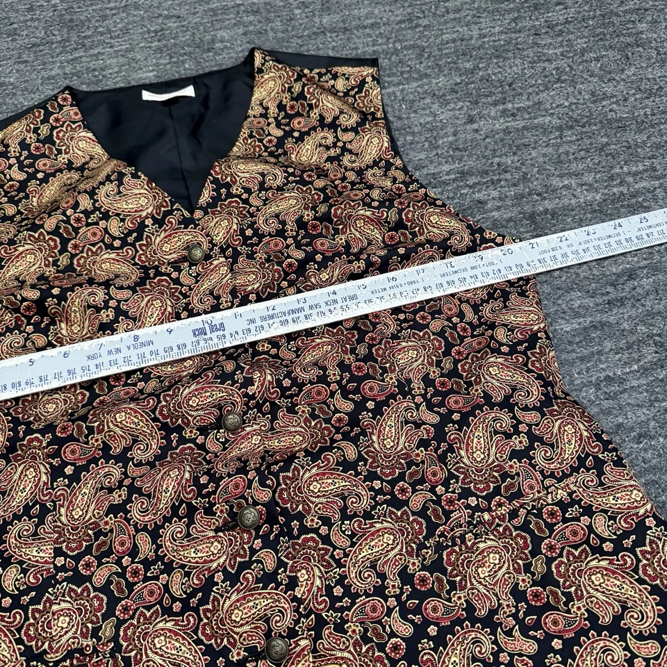 Brooks Brothers Vest Men Large Paisley Silk Formal Waistcoat Vintage Party USA - Image 4 of 4