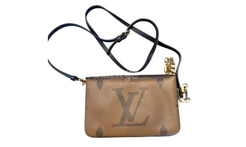 Louis Vuitton Pochette Double Zip Crossbody Bag Monogram Giant Reverse (M69203)