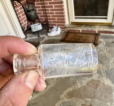 Hochschild Kohn & Co Baltimore MD Small Blown Dep t Store Medicine Bottle Nice