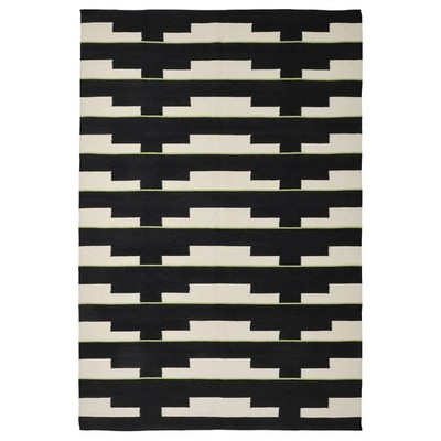 IKEA STOCKHOLM Rug Flatwoven Handmade stripe black/off-white Kelim Wool Area Rug
