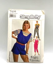 Simplicity 7436 B UNCUT  OnE-Piece Pull-On JUMPER Size K 8-10-12 EU 36-38-40