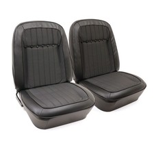 Premium Stitched Vinyl Seat Cover St-dlx Int Front Buckets-black For 1969 Camaro