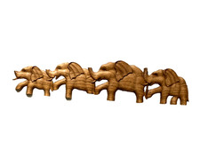31" Wooden Hand Carved Elephant Wall Panel Decor Plaque Hanging Sculpture Wood