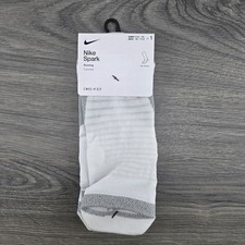 Nike Spark Cushioned No Show Running Socks Size Large 10 - 11.5 Mens White