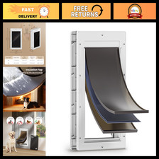 Large 3-Flap Dog Door for Interior/Exterior Install, Insulated, Magnetic, Up to