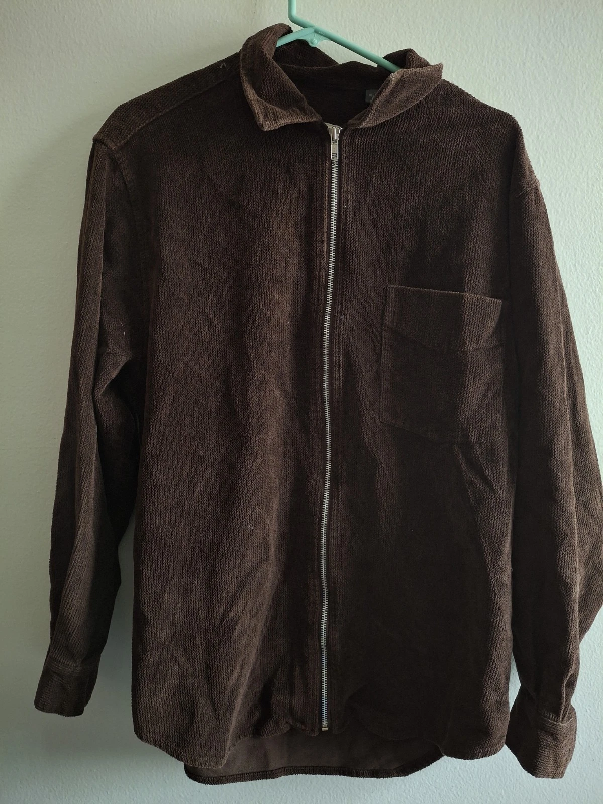 Vintage Y2K Guess Jeans Jacket Corduroy Full Zip Suede Collar 90s Size Medium