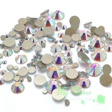 Swarovski 2058/2088 Crystal Nail Art Mixed Flatbacks Rhinestones, Crystal AB ...