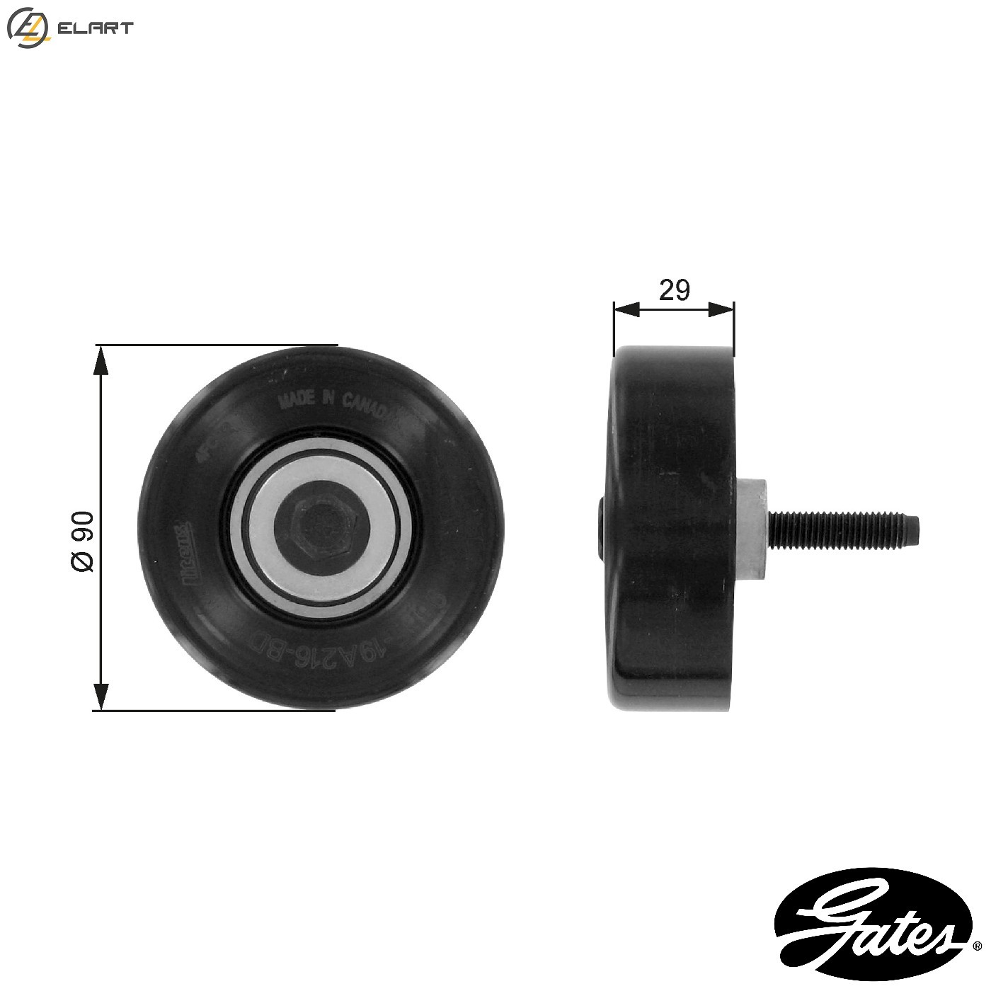 DEFLECTIONGUIDE PULLEY VRIBBED BELT T36089 FOR FORD TRANSIT/CONNECT FIESTA/Van