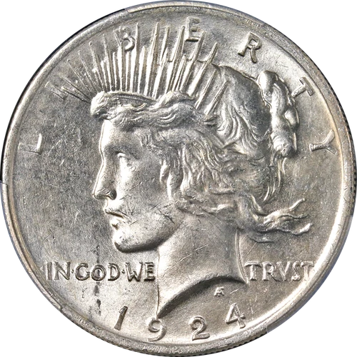 1924-P Peace Dollar PCGS MS63 Bright White Nice Eye Appeal Strong Strike - ST...