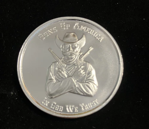 Guns Up America 2nd Amendment 1oz .999 Fine Silver Round BU In Capsule B