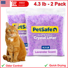 PetSafe ScoopFree Premium Crystal Cat Litter 4.3 lb Bag - 2 Pack, Lavender Scent