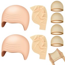 Halloween Bald Cap 4 Pack Makeup Latex Bald Caps 4 Pack Nylon Wig Caps Hallow...