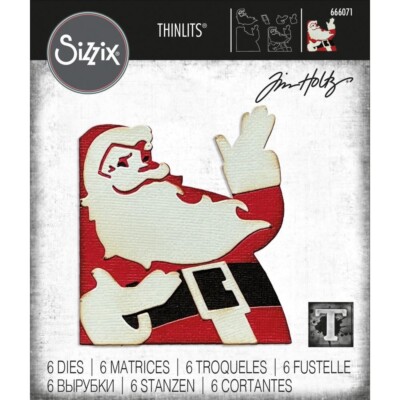 Tim Holtz ''RETRO SANTA'' Sizzix Thinlits Cutting Dies Holiday 2022 MSRP $29