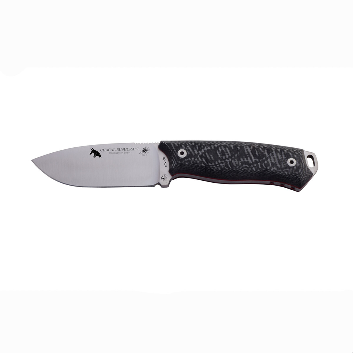 Cuchillo J&V CDA CHACAL BUSHCRAFT Hoja 10,5 cm Micarta Negra Funda Multiposiciòn