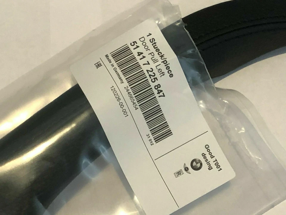 BMW F10 5 Series Inner Door Handle Trim Set Black Leather Closing Shell OEM - Image 4 of 4