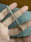 10Ct Round 4Mm Lab Created Diamond Tennis Bracelet 7.5" 14K Yellow Gold Plated