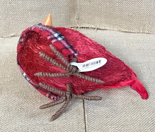 Regency International Frost Sisal Cardinal Figure Winter Bird Christmas Cottage - Picture 7 of 8
