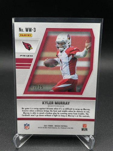 KYLER MURRAY 2021 Panini Mosaic Will to Win Orange Fluorescent /25 Cardinals 🔥 - Picture 8 of 9