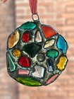 Handmade Small Stained Glass Suncatcher With Pewter Butterfly — photo 2