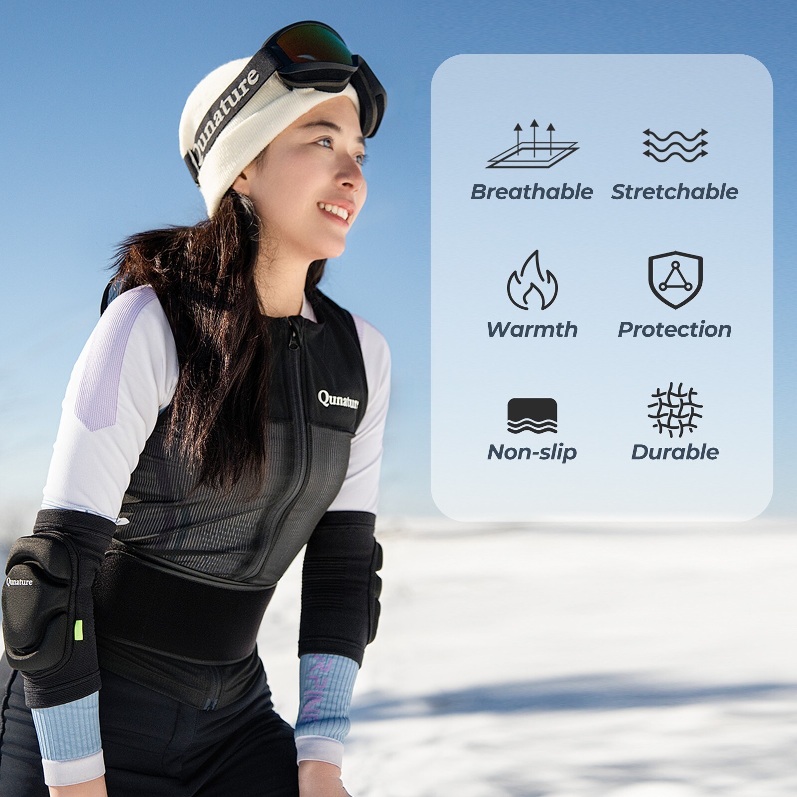 Qunature Protezione Gomito Bici Sci Outdoor Giunto di Protezione Sport Cambio foto 2