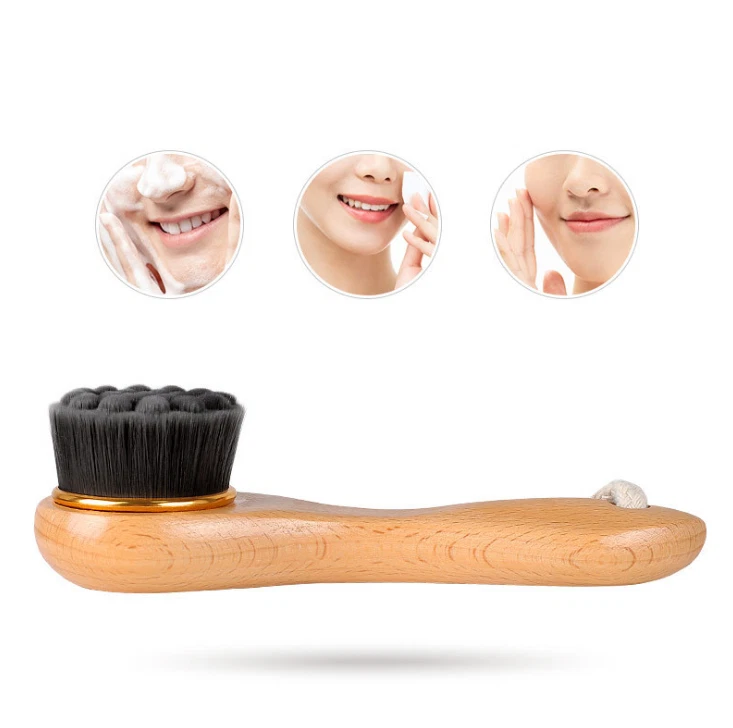 1pc Face Cleansing Brush Wooden Handle Professional Fiber Face Cleansing Brush  - image 2 of 4