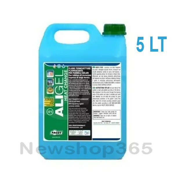 LIQUIDO ANTIGELO GLICOLE DA 5 KG PANNELLI SOLARI USO ALIMENTARE PURO DA DILUIRE