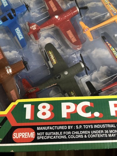 Vintage Supreme S.P Toys SKY KING 18 Piece Plane Set Plastic TOYS R US NEW - Picture 9 of 19