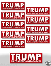 TRUMP bumper stickers 10 pack President 9 inch wide  RED 