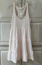 NWT Forever 21 Light Pink Racerback Tiered Tank Sun T-Shirt Dress Size Medium