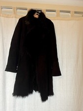 Black Joseph Toscana Shearling Coat Size 42 Eu Size 14 Uk